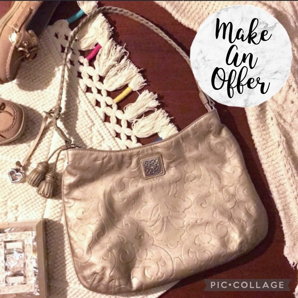 Brighton Nickel Embossed Bag with Braided Strap - Picture 1 of 7